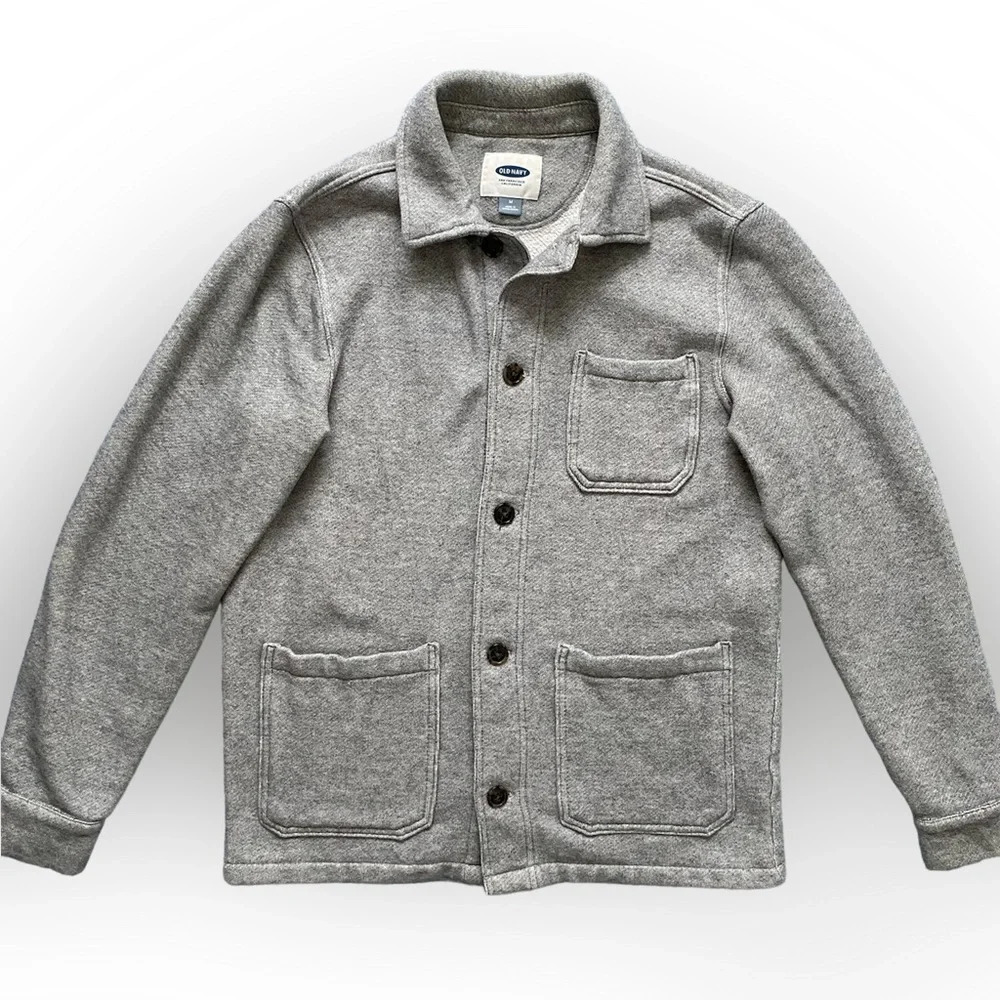 Men’s Old Navy Gray Button Down Jacket Shacket Cardigan Size M